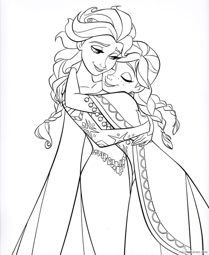 disney princesses coloring pages elsa and anna Coloring4free