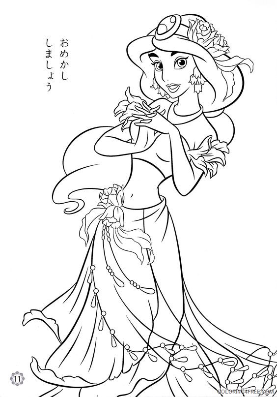 disney princesses coloring pages jasmine Coloring4free