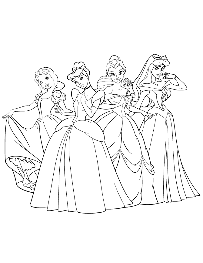 disney princesses coloring pages printable Coloring4free