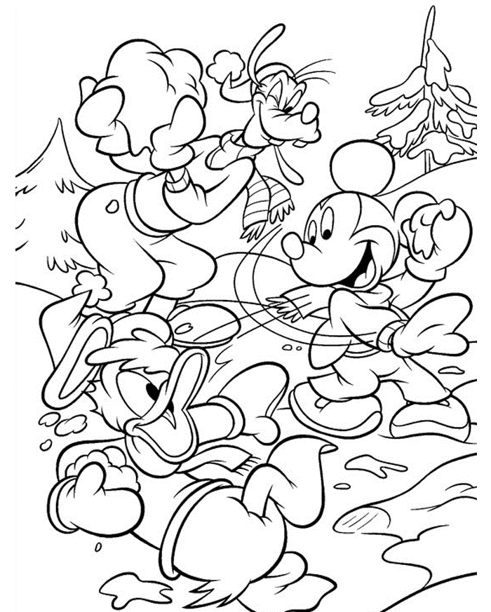 disney winter coloring pages to print Coloring4free