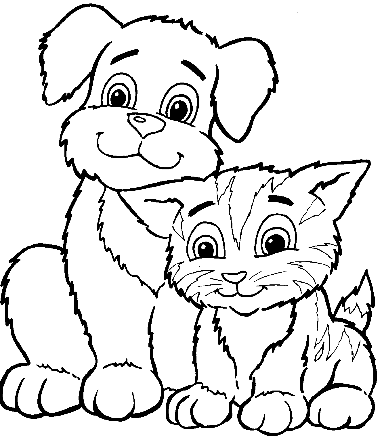 dog coloring pages and kitten Coloring4free