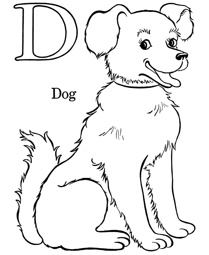 dog coloring pages d for dog Coloring4free