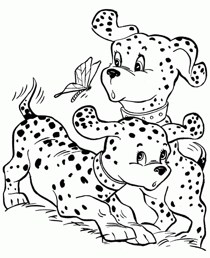 dog coloring pages dalmatian puppies Coloring4free
