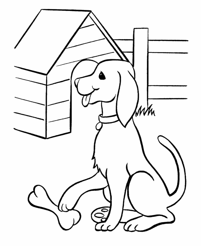 dog coloring pages for kindergarten Coloring4free