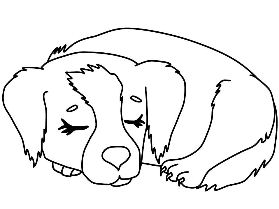 dog coloring pages sleeping Coloring4free