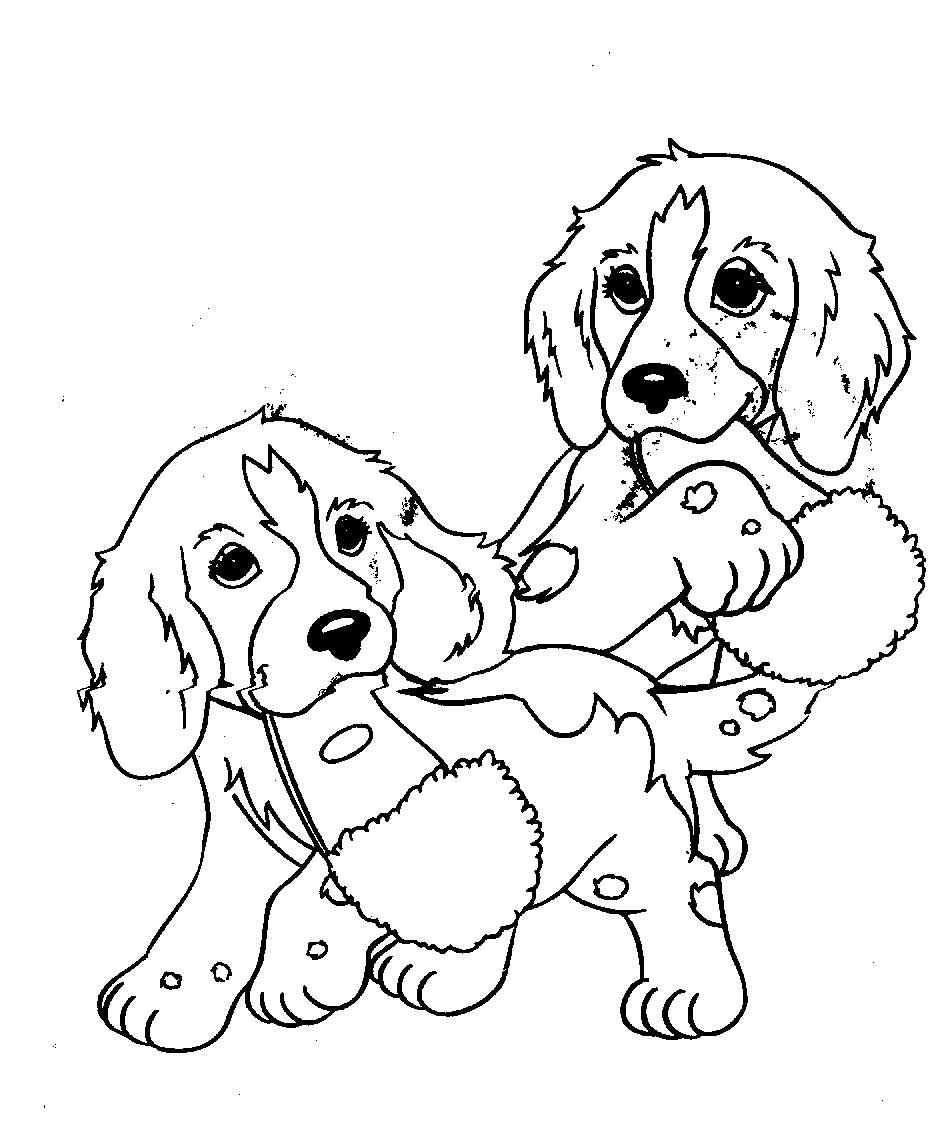 dog coloring pages two puppies Coloring4free