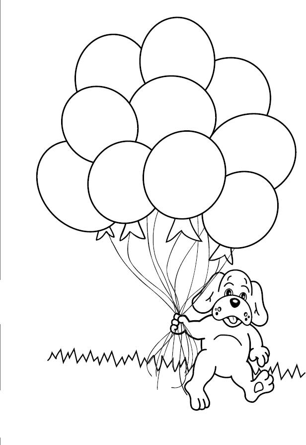 dog with balloon coloring pages Coloring4free