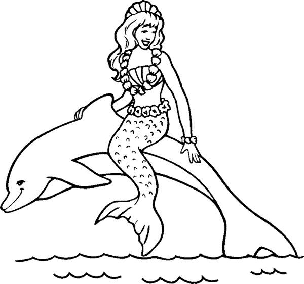 dolphin coloring pages and mermaid Coloring4free