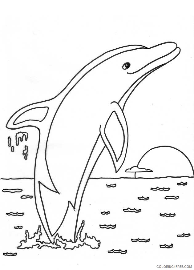 dolphin coloring pages jumping at sunset Coloring4free