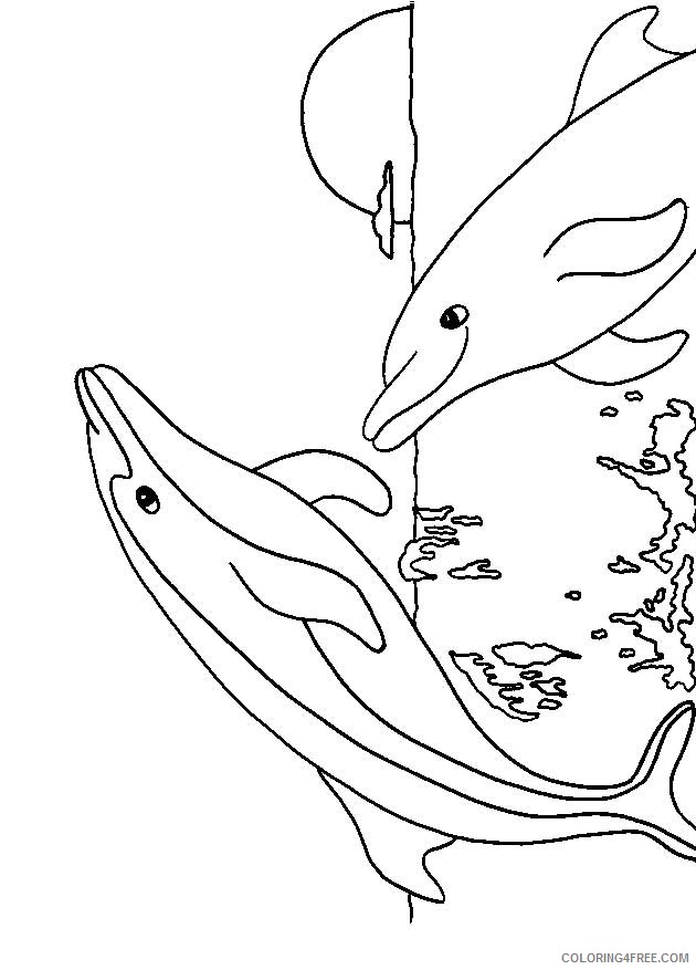 dolphin coloring pages with sunset Coloring4free