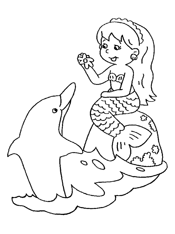 dolphin mermaid coloring pages for kids Coloring4free