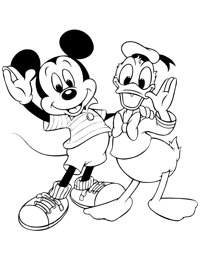 donald duck coloring pages and mickey mouse Coloring4free