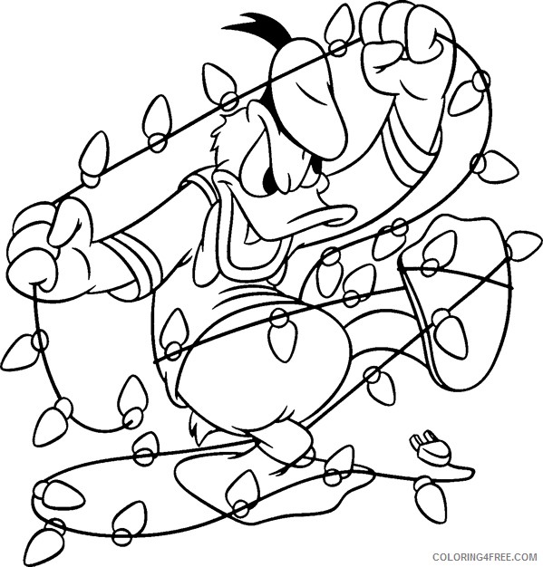 donald duck coloring pages christmas lights Coloring4free