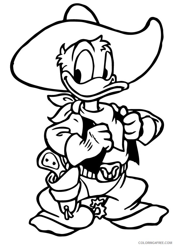 donald duck coloring pages cowboy Coloring4free