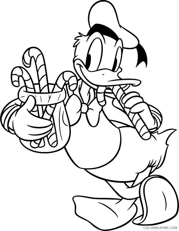 donald duck coloring pages eating candy cane Coloring4free