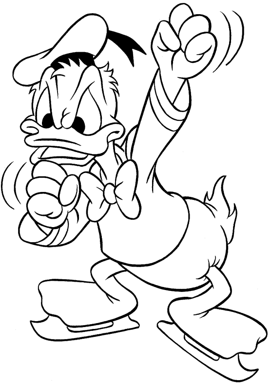 donald duck coloring pages ice skating Coloring4free