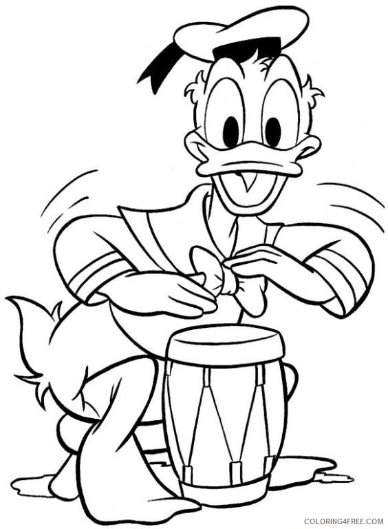 donald duck coloring pages playing drum Coloring4free