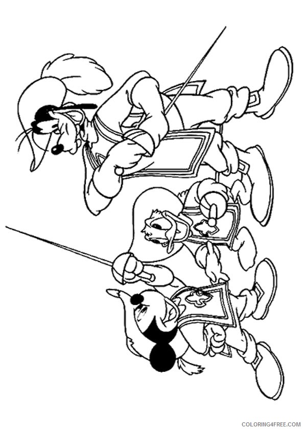 donald duck coloring pages three musketeers Coloring4free