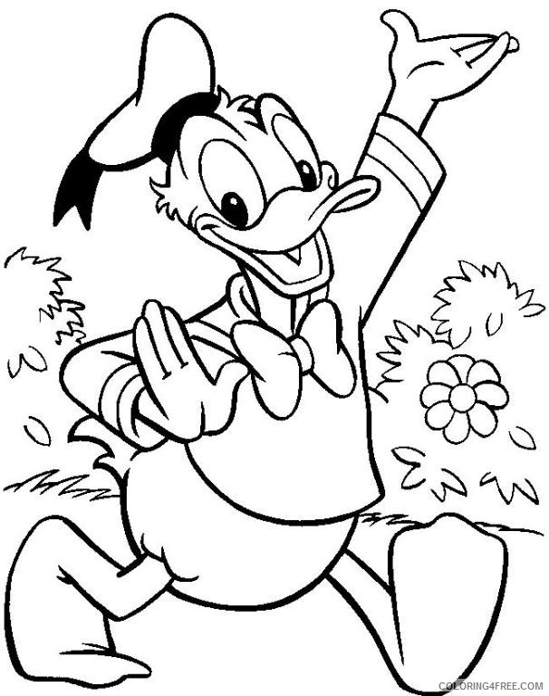 donald duck coloring pages walking in the park Coloring4free