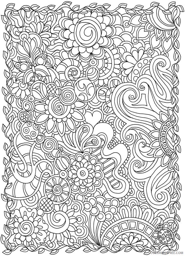 doodle coloring pages for adults printable Coloring4free