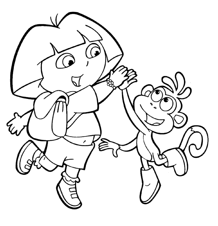 dora and boots coloring pages Coloring4free
