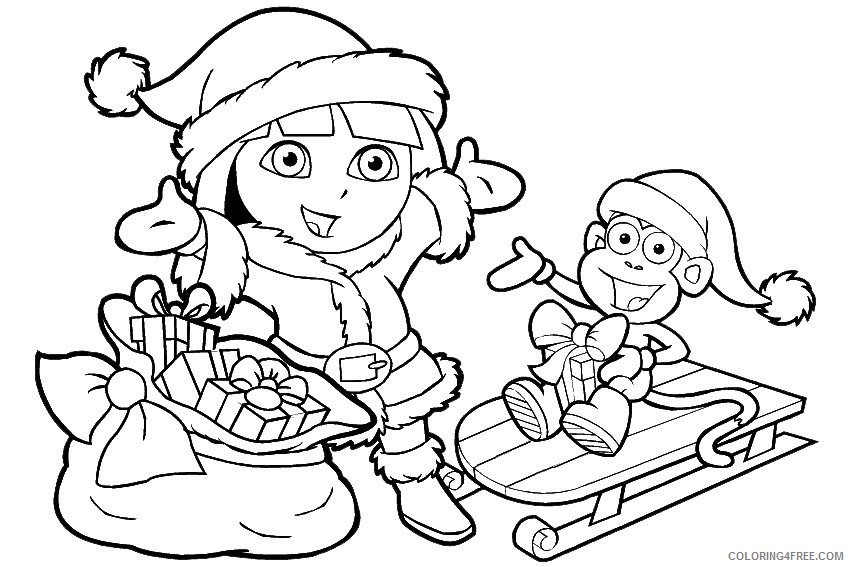 dora christmas coloring pages Coloring4free