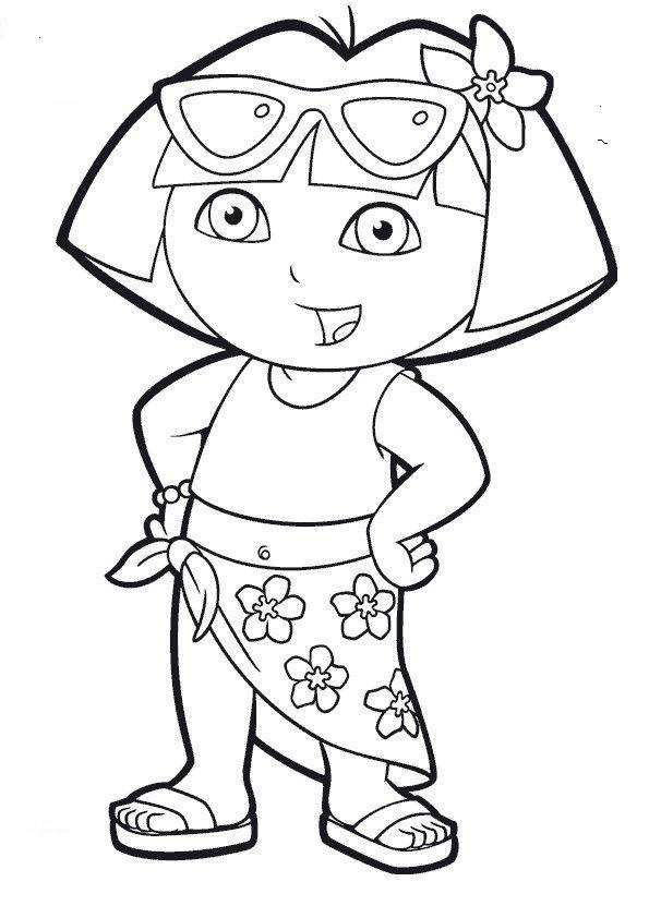 dora coloring pages beachwear Coloring4free