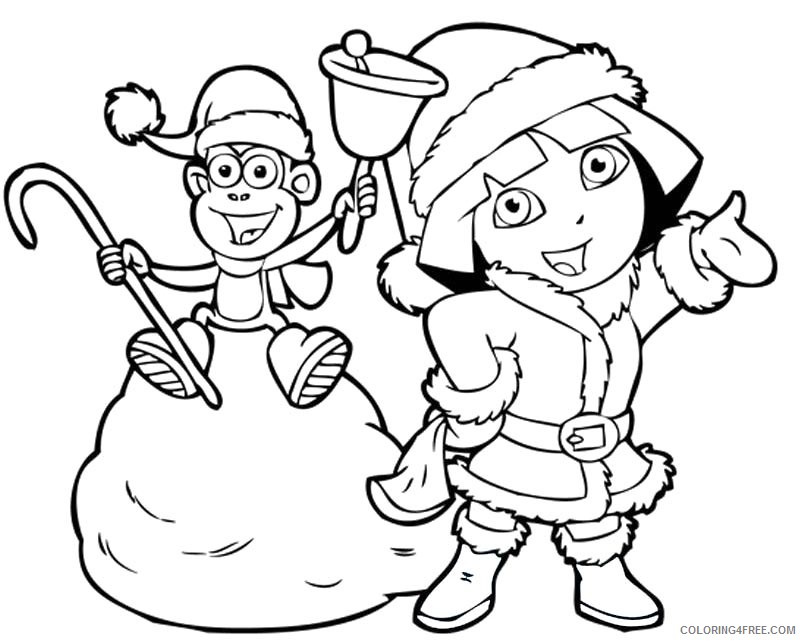 dora coloring pages christmas Coloring4free