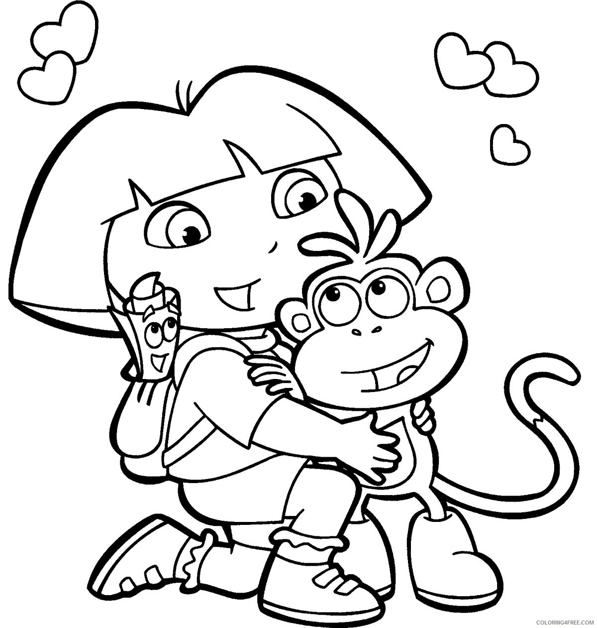 dora coloring pages dora and friends Coloring4free