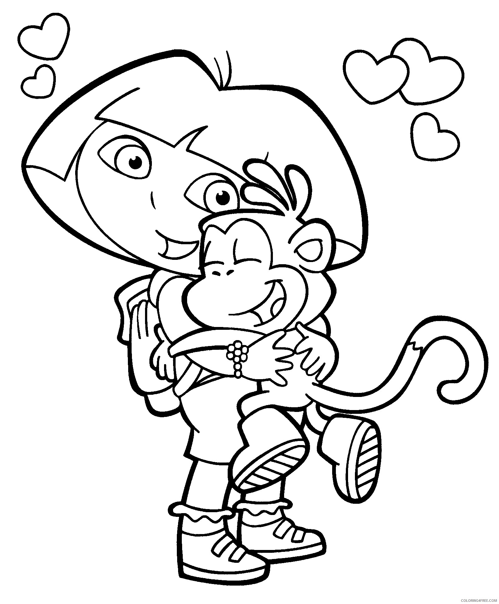 dora coloring pages dora loves boots Coloring4free