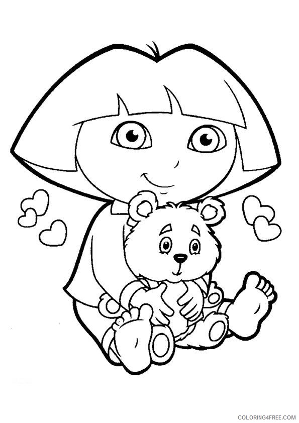 dora coloring pages dora teddy bear Coloring4free