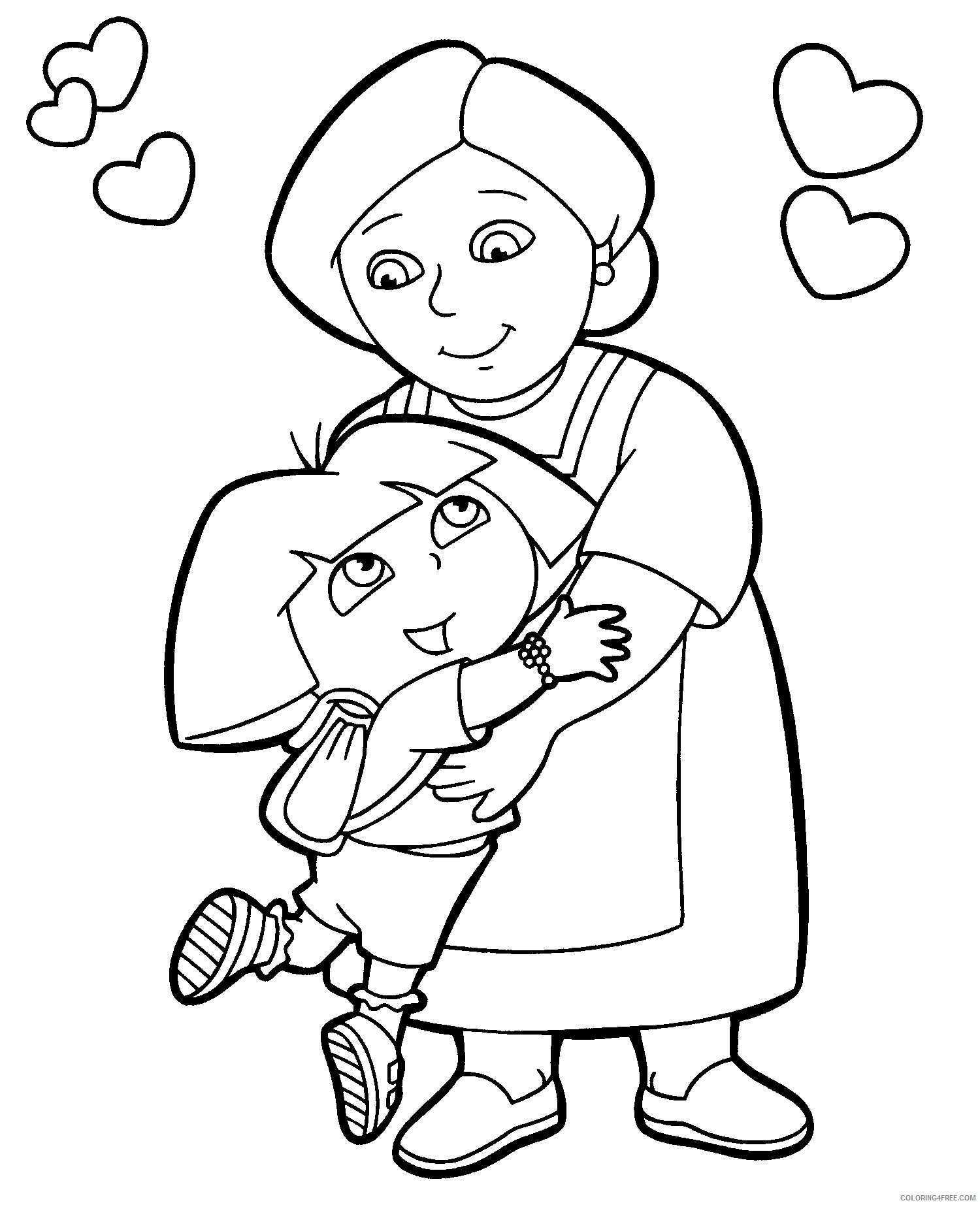 dora coloring pages doras grandmother Coloring4free