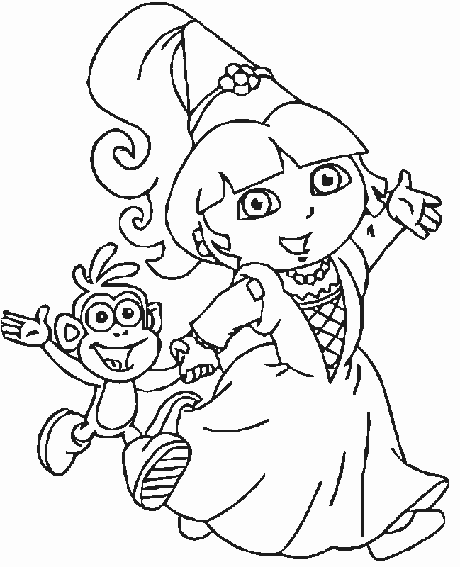 dora coloring pages fairytale adventure Coloring4free