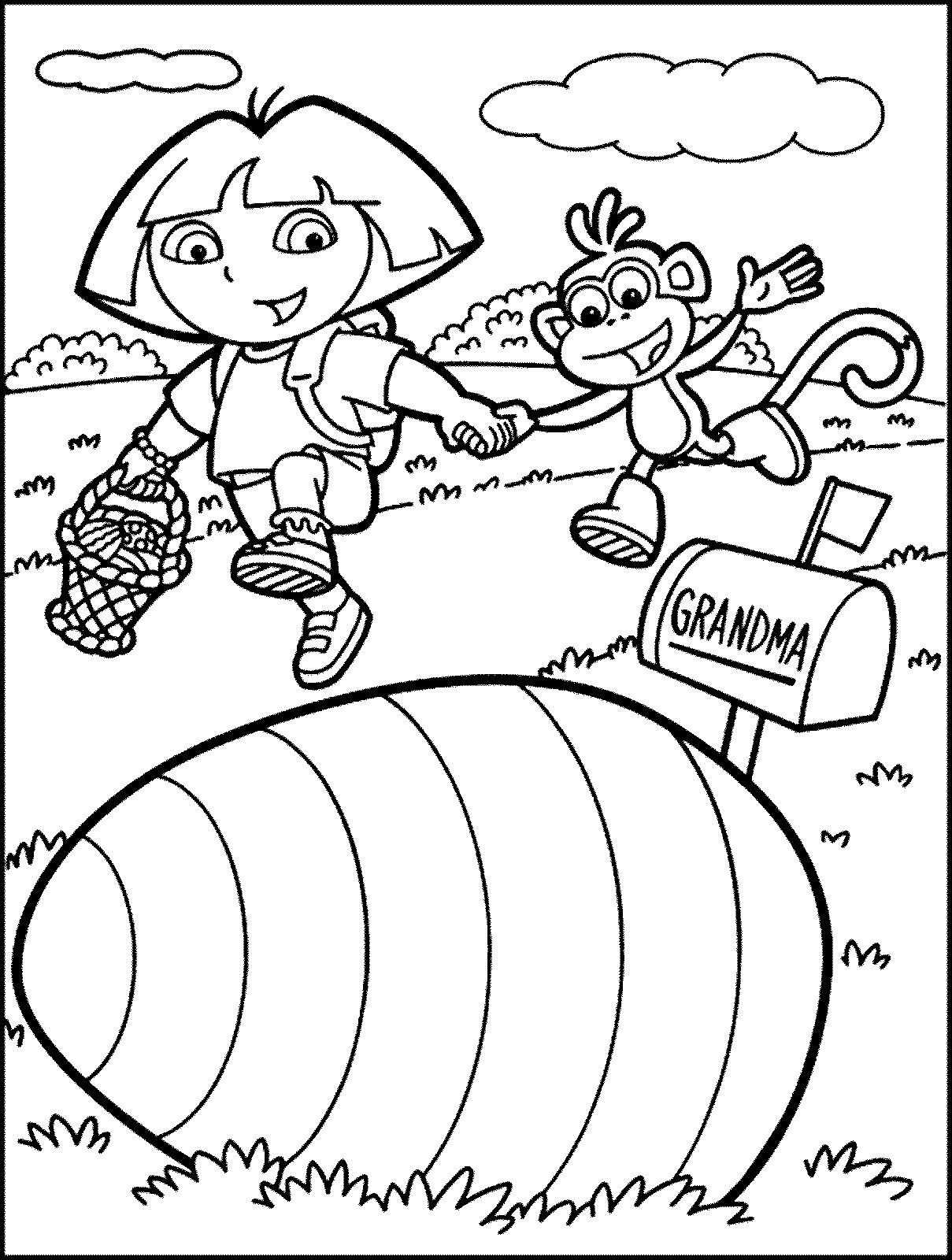 dora coloring pages happy easter Coloring4free