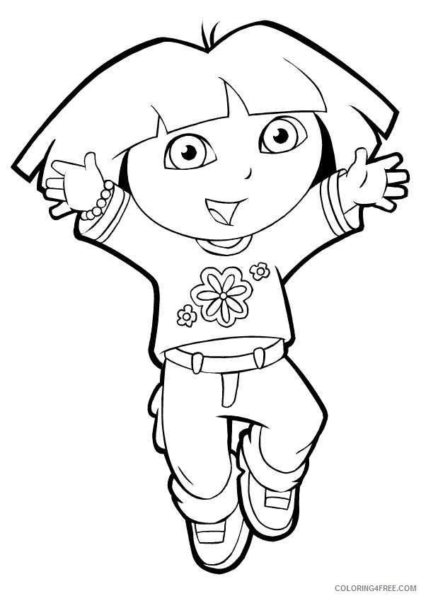 dora coloring pages jumping up Coloring4free
