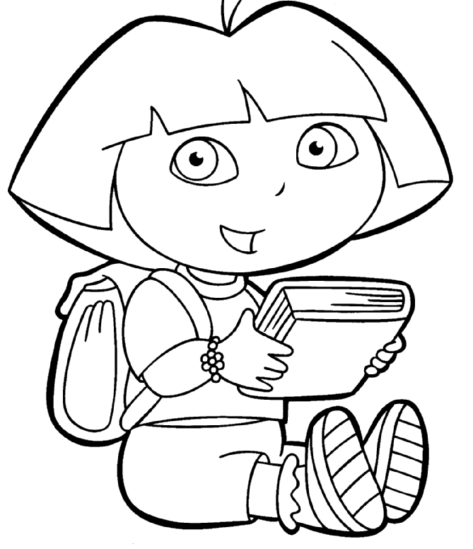 dora coloring pages reading a book Coloring4free