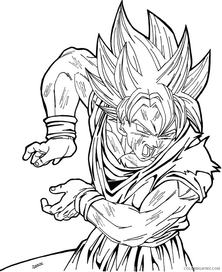 dragon ball z coloring pages goku kamehameha Coloring4free
