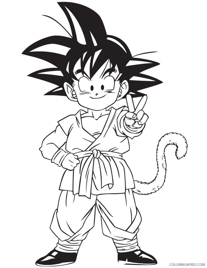 dragon ball z coloring pages goku kid Coloring4free