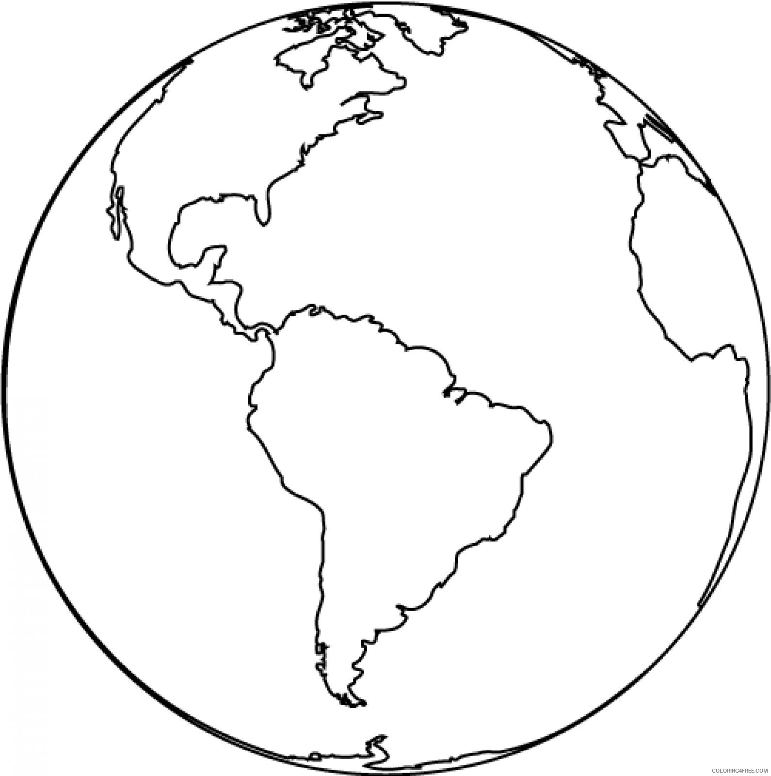 earth coloring pages american continent Coloring4free