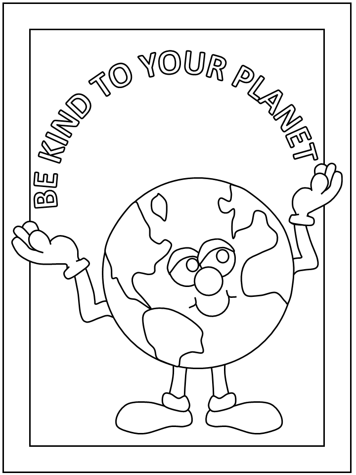 earth day coloring pages be kind to earth Coloring4free