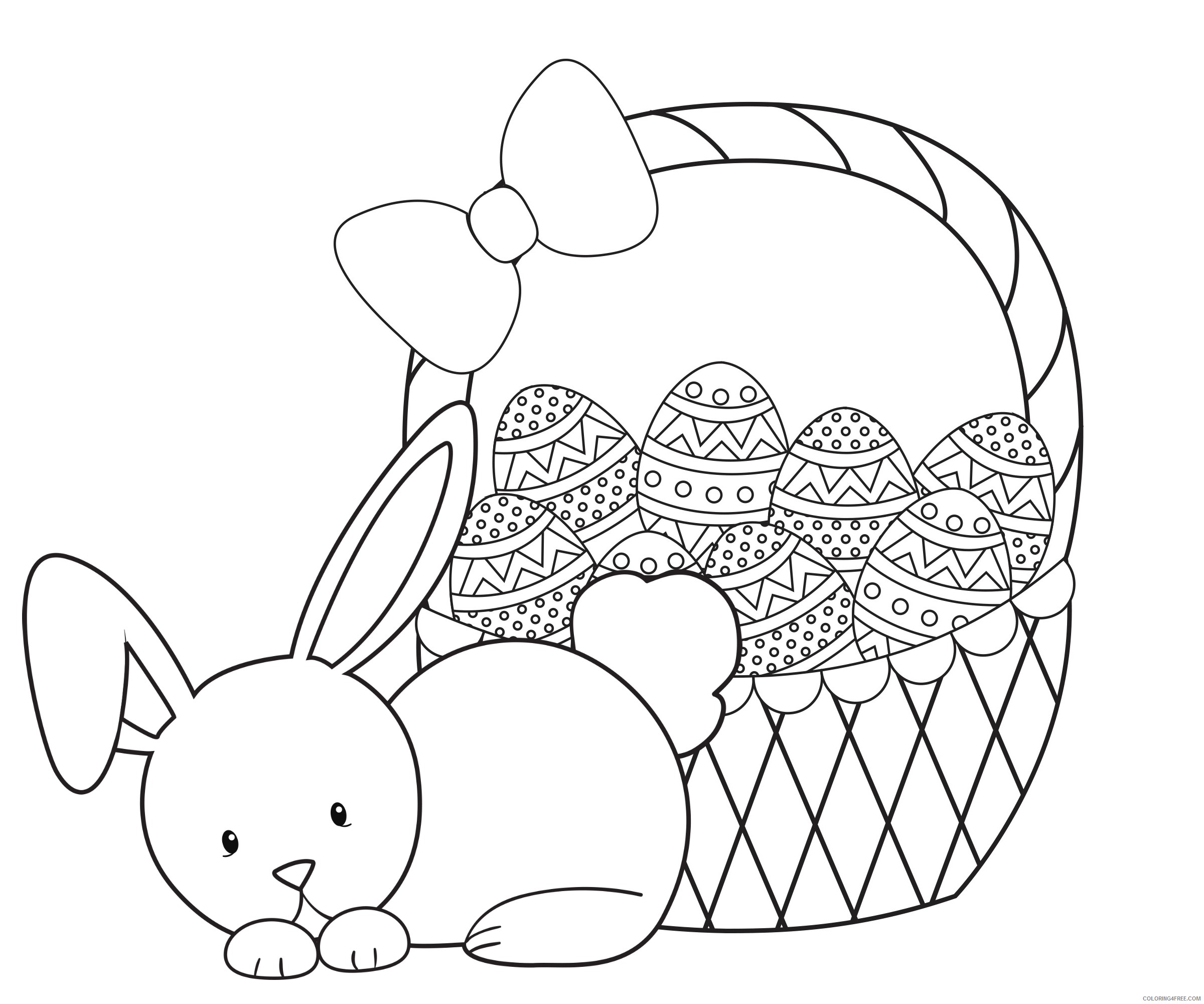 easter coloring pages cute bunny Coloring4free