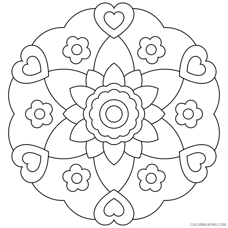 easy mandala coloring pages for girls Coloring4free