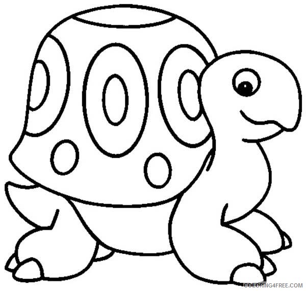 easy turtle coloring pages for kids Coloring4free