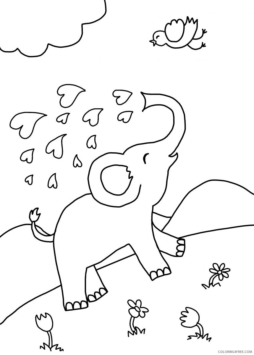 elephant coloring pages spreads love Coloring4free