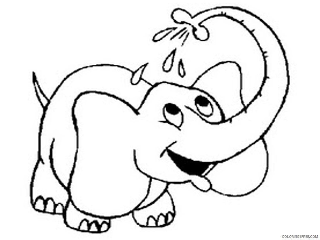 elephant coloring pages taking shower Coloring4free