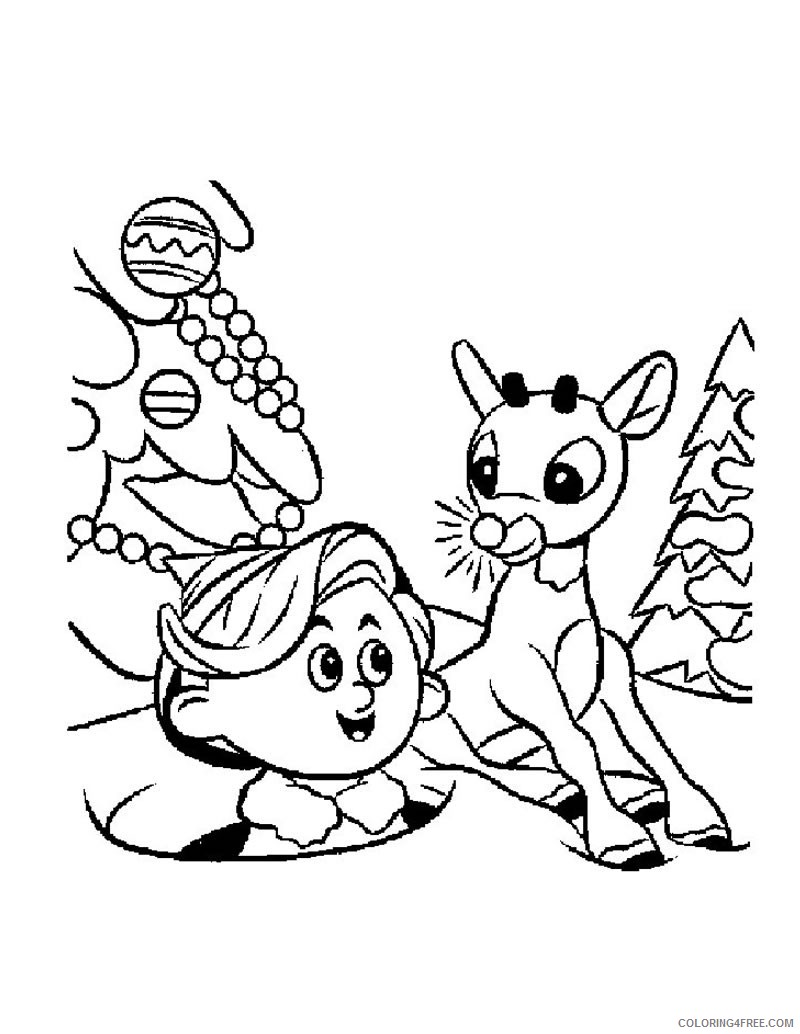 elf coloring pages and reindeer Coloring4free