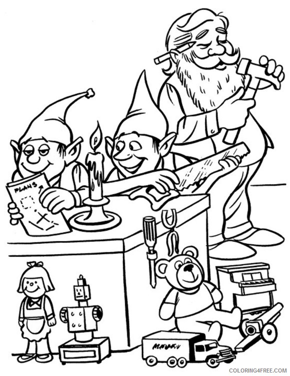 elf coloring pages and santa claus Coloring4free