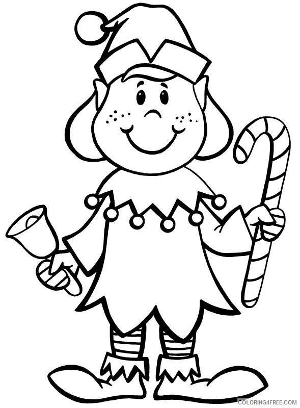 elf coloring pages in christmas Coloring4free