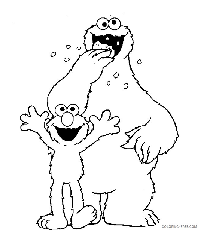 elmo and cookie monster coloring pages Coloring4free