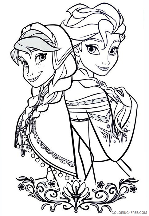 elsa anna coloring pages printable Coloring4free